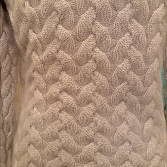Neiman Marcus powder blue basket weave Mock Turtleneck Sweater - Picture 6 of 13